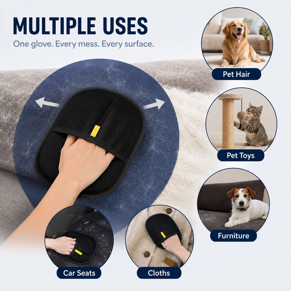 Static-Enhanced Pet Hair Glove